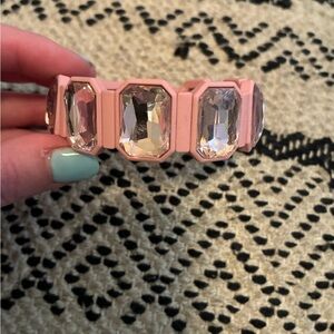 Elegant Matte Light Pink Women's Stretch Gemstone Bracelet